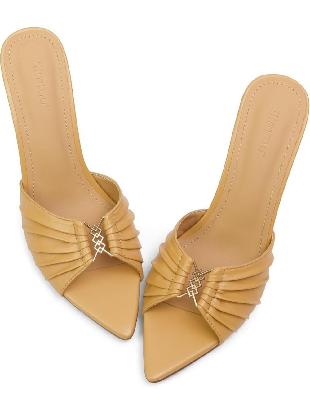 Women's Yellow Faux Leather Pointed Toe Stylish Elegant Comfortable High Heel